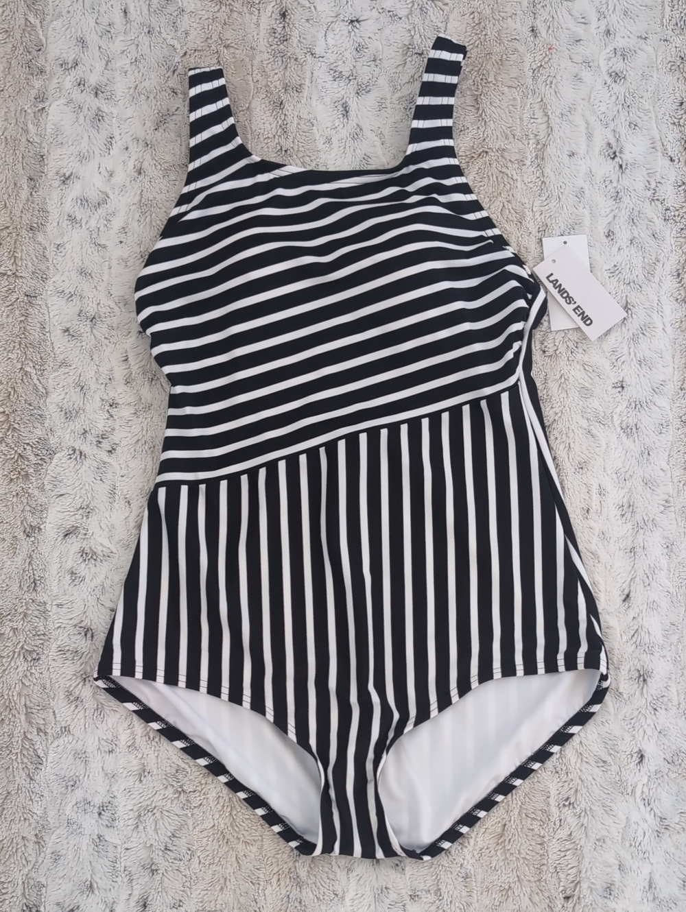 Lands' End UPF 50 Full Coverage High Neck Tugless One-Piece Swimsuit